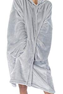 emmandsophie Blanket Sweatshirt - Cozy Blanket Hoodie - Oversized Wearable Blanket - 2 Front Pockets - Machine Washable - Adults, Women, Men,Teens (Grey)