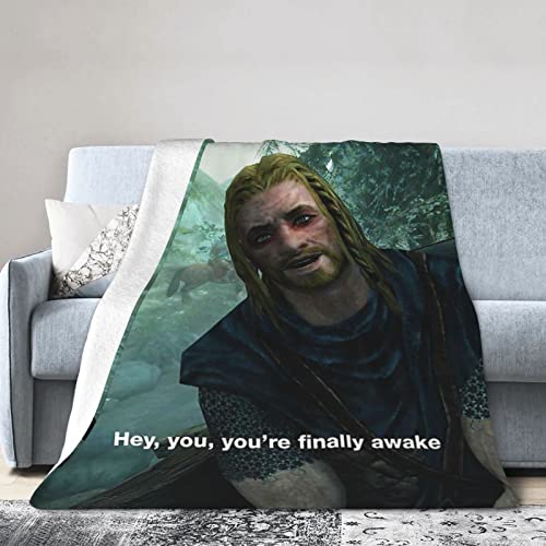 Skyrim You're Finally Awake Blanket Soft Warm Throw Blankets 60"x50" for Bedroom Couch Travelling