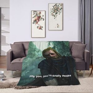 Skyrim You're Finally Awake Blanket Soft Warm Throw Blankets 60"x50" for Bedroom Couch Travelling