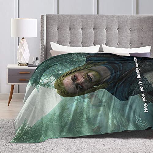 Skyrim You're Finally Awake Blanket Soft Warm Throw Blankets 60"x50" for Bedroom Couch Travelling