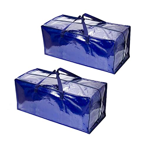 Extra Large Moving Bags,Moving Bag Heavy Duty with Reinforced Handles & Zippers, Storage Totes for Space Saving,Alternative to Moving Box,Made of Recycled Material,Reusable(2 Pack)