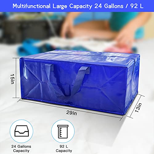Extra Large Moving Bags,Moving Bag Heavy Duty with Reinforced Handles & Zippers, Storage Totes for Space Saving,Alternative to Moving Box,Made of Recycled Material,Reusable(2 Pack)