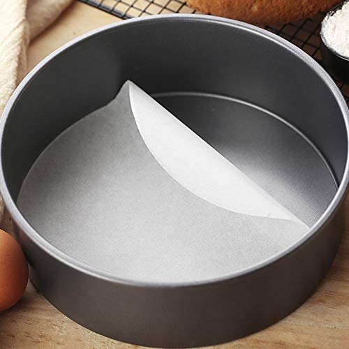 Ergonflow 100 Sheets Parchment Paper Rounds 6" and 8" Diameter-Non-Stick Cake Pan Liner Circles,Cookie Baking Sheets,Precut for Cake Baking, White