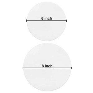 Ergonflow 100 Sheets Parchment Paper Rounds 6" and 8" Diameter-Non-Stick Cake Pan Liner Circles,Cookie Baking Sheets,Precut for Cake Baking, White