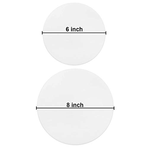 Ergonflow 100 Sheets Parchment Paper Rounds 6" and 8" Diameter-Non-Stick Cake Pan Liner Circles,Cookie Baking Sheets,Precut for Cake Baking, White