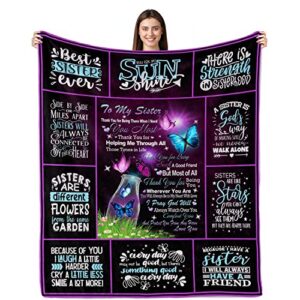 rqhoqci sister gifts blanket, mothers day birthday gifts for sister, sister gifts from sister, sister birthday gifts from sister, sister blanket from sister, gifts for sister throw blanket 50"x60"