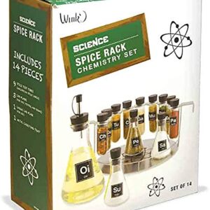 Wink Chemist's Spice Rack, 14 Piece Chemistry Spice Rack Set