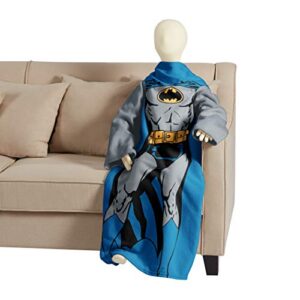 Northwest Comfy Throw Blanket with Sleeves, Youth - 48 x 48 Inches, Batman