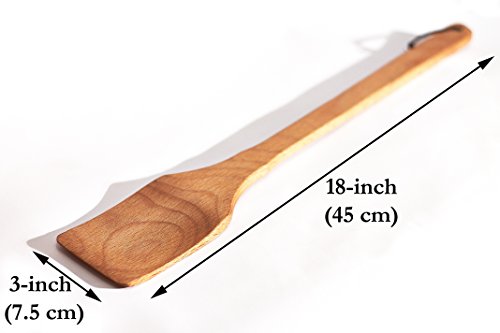 ECOSALL Large Wooden Spoon - 18-inch Heavy Duty Cajun Stir Paddle for Cooking in Big Pots & Wall Décor - Big Spoon For Brewing, Grill, Mixing, Stirring - Solid Natural Hard Wood Long Spatula.