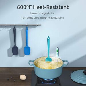 U-Taste Silicone Spoon Spatula Set, 600ºF High Heat Resistant BPA-Free Flexible Rubber Scraper, Cooking Mixing Baking Kitchen Utensils Set of 3 (Multicolors)