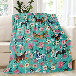 metawu horse blanket animal blanket for women girls who love horses 60”x50” throw fleece blanket in home bed sofa chairs dorm