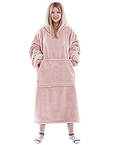 VAE Oversized Blanket Hoodie,Wearable Soft Sherpa Fleece Snuggle Blanket Hoodie Adult for Women Men Teens