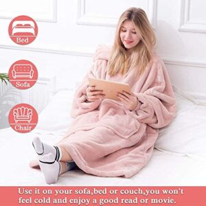 VAE Oversized Blanket Hoodie,Wearable Soft Sherpa Fleece Snuggle Blanket Hoodie Adult for Women Men Teens