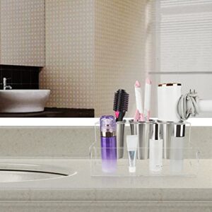 Acrylic Hair Tool Organizer, Bathroom Vanity Countertop Blow Dryer Holder, Hair Styling Tools & Accessories Storage Rack Holder