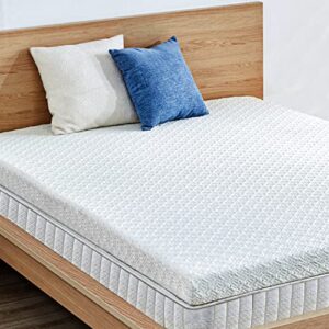 tbfit 2 inch premium gel-infused memory foam mattress topper full, cooling & ventilated mattress pad with breathable bamboo cover, high density & comfort body support bed topper