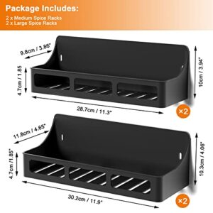 Jewem Magnetic Spice Rack for Refrigerator, 4 Pack Magnetic Shelf, Magnetic Fridge Organizer, Spice Rack Organizer, Seasoning Rack For Kitchen Organization And Storage