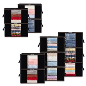 lifewit 4 pack 60l clothes storage bag, bundle with 8 pack 60l clothes storage bag organizer, black
