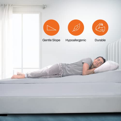 Cheer Collection Acid Reflux Bed Wedge Mattress Topper for Sleeping - Gentle Incline Mattress Elevator with Gel-Infused Memory Foam Top to Elevate Head and Upper Body - California King (72" x 84")