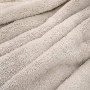berkshire Recycled Eco Extra-Fluffy Throw Blanket,Ultra Fluffy Plush, High Pile Throw Blanket,All Season Comfort with 270GSM(Grain,55x70 inches)