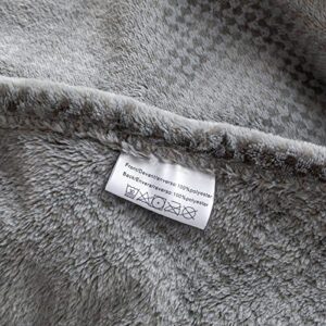 Qidordour Throw Blankets, Checkered Blanket, 60x80 Inch Flannel Fleece Jacquard Bed Throw, 310GSM Soft Microfiber Plush Fuzzy Cozy Luxury Bed Blanket for Couch, Sofa, Bedroom, Travel, Christmas, Grey