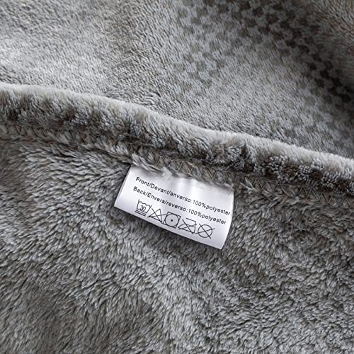 Qidordour Throw Blankets, Checkered Blanket, 60x80 Inch Flannel Fleece Jacquard Bed Throw, 310GSM Soft Microfiber Plush Fuzzy Cozy Luxury Bed Blanket for Couch, Sofa, Bedroom, Travel, Christmas, Grey