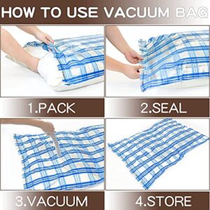 Vacuum Storage Bags, 5 Large Space Saver Vacuum Seal Bags, Space Bags, Vacuum Sealer Bags for Clothes, Comforters, Blankets, Bedding (6L)