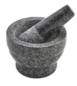 imusa usa small polished mortar and pestle, 3.75”, granite