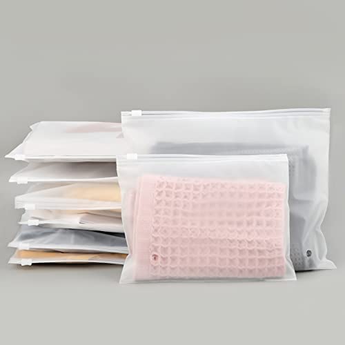 Svaldo Packaging Clothing Bags, 50Pcs 14x10 inch Large Frosted Ziplock Bags for Clothes, Poly Plastic Bag for Packing Selling Apparel Organization, Custom T-Shirts, Pillowcases, with Vent Holes, 3 Mil