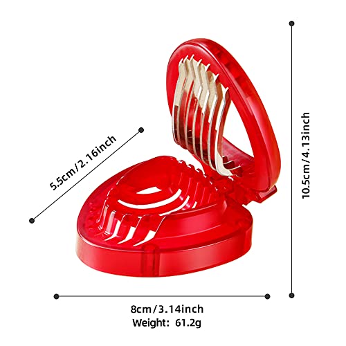 LIFVCNT 2pcs Strawberry Slicer Kitchen Gadget, Strawberry Accessories Fruit Slicer Cutter Set, Strawberry Cutter Slicer Stainless Steel Blade Craft Fruit Tools