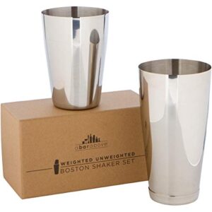 a bar above weighted & unweighted shakers (weighted/unweighted, stainless steel)