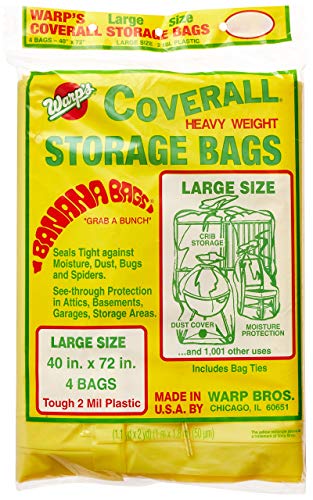 Warp Brothers Lot of 4 CB-40 Banana Bags Storage Bags, 40-Inches by 72-Inches, Yellow