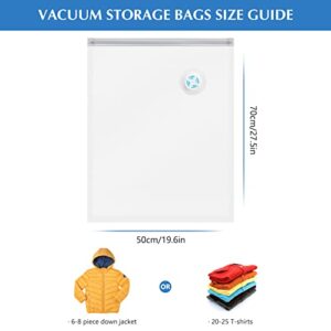 Colorlife Vacuum Storage Bags 5 Pack(Medium),Double-Zip Seal Space Saver Sealer Bag For Beddings Comforters Blankets Quilt Pillows Clothes, Save 80% Space,No Vacuum Pump Needed（5x70*50cm）