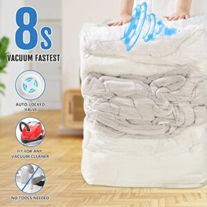 Colorlife Vacuum Storage Bags 5 Pack(Medium),Double-Zip Seal Space Saver Sealer Bag For Beddings Comforters Blankets Quilt Pillows Clothes, Save 80% Space,No Vacuum Pump Needed（5x70*50cm）