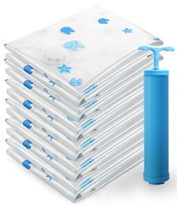 vacuum storage bags space saving bags for comforters clothes pillow bedding blanket storage, free travel hand pump included (4 pack large - 31 * 24 inches)