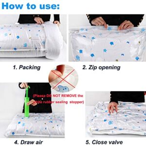 Vacuum Storage Bags Space Saving Bags for Comforters Clothes Pillow Bedding Blanket Storage, Free Travel Hand Pump Included (4 Pack Large - 31 * 24 inches)