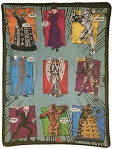 doctor who villains fleece throw blanket - officially licensed doctor who soft fleece throw monsters