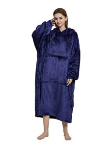 vencede oversized warm wearable blanket for men and women, one size fits all (purple)