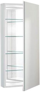 robern plm2040w pl-series flat mirror medicine cabinet, white