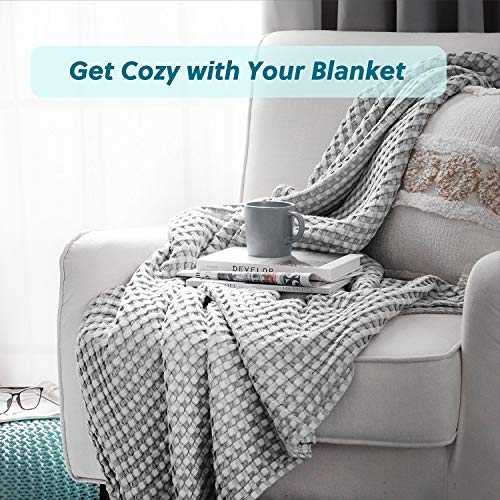 Bedsure Bamboo Cotton Blankets Grey King & Bedsure 100% Cotton Muslin Blankets Grey Throw