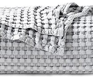 Bedsure Bamboo Cotton Blankets Grey King & Bedsure 100% Cotton Muslin Blankets Grey Throw