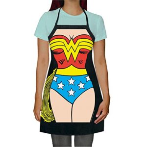 icup dc comics - wonder woman be the character adult size 100% cotton adjustable black apron
