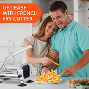 French Fry Cutter, Befano Potato Slicer Fry Cutter | Stainless Steel Potato Cutter for French Fries Cutter with 1/2-Inch and 3/8-Inch Blade Great for Potato, French Fries, Cucumber Vegetables Carrot