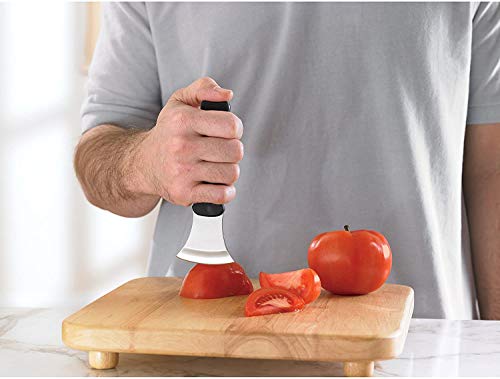 DMI Steak Knife, Rocker Knife, Curved Knife, Verti Grip Kitchen and Dinner Steak Knife for Ease of Chopping or Limited Hand Strength, Dishwasher Safe, Stainless Steel Blade