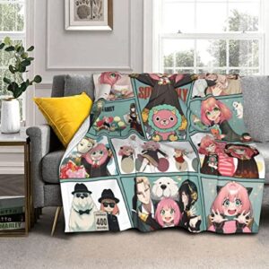 Anime Cartoon Throw Blanket Soft Warm Flannel Bed Throw Blankets Bedding for Couch Sofa Living Room Home Decor All Season Blankets - 5 60"X 50"