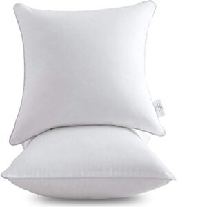 leeden 20 x 20 pillow inserts (set of 2) - throw pillow inserts with 100% cotton cover - 20 inch square interior sofa pillow inserts - decorative pillow insert pair - white couch pillow