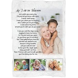 personalized memorial blanket a letter from heaven remembrance throw, memorial gift for loss of a loved one in heaven sympathy gift, father, mother loss bereave