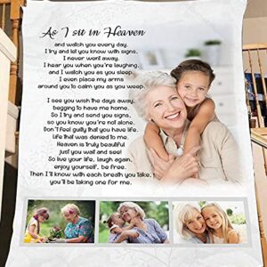 Personalized Memorial Blanket A Letter from Heaven Remembrance Throw, Memorial Gift for Loss of A Loved One in Heaven Sympathy Gift, Father, Mother Loss Bereave