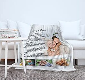 Personalized Memorial Blanket A Letter from Heaven Remembrance Throw, Memorial Gift for Loss of A Loved One in Heaven Sympathy Gift, Father, Mother Loss Bereave