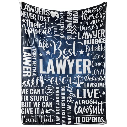 InnoBeta Lawyer Gifts, Throw Blanket for Men, Women and Law School Studnets on Law Day, Birthday and Christmas, 50" x 65"- Best Lawyer Ever