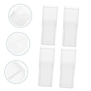 ADOCARN 4pcs Lid Organizer Swab Storage Plastic Apothecary Swabs Holder Ball Jar Bathroom Case Canisters Portable Clear Container Dispenser Cleaning with Toothpick Floss